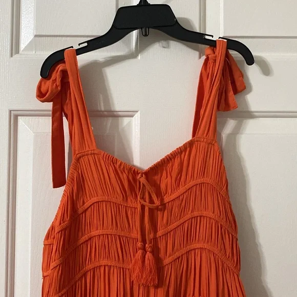 NWT Jrs sizing Chelsea & Violet orange summer dress - true Oklahoma State Orange - Picture 2 of 7